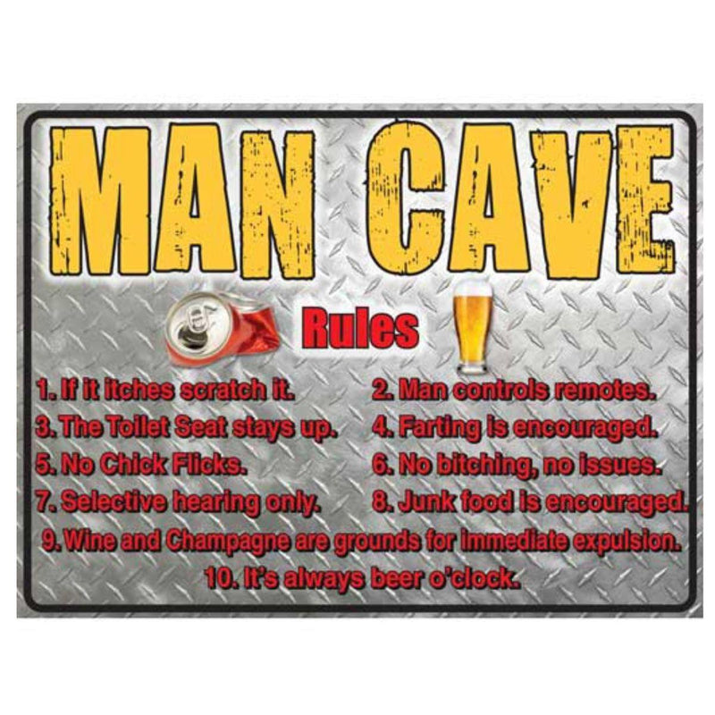AFN Tin Sign Man Cave Rules