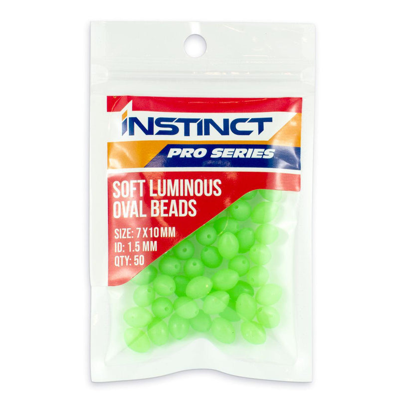 Instinct Pro Soft Lumo Oval Beads Green 50pk