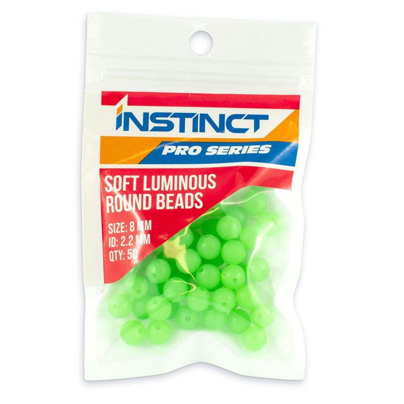 Instinct Pro Soft Lumo Round Beads Green 50pk