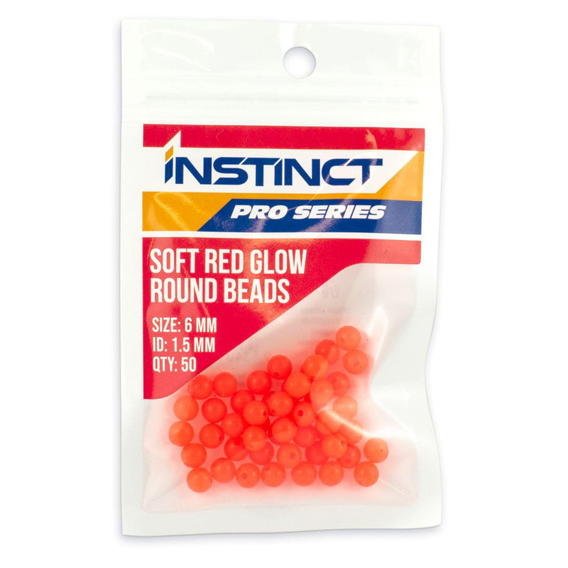 Instinct Pro Soft Lumo Round Beads Red 50pk