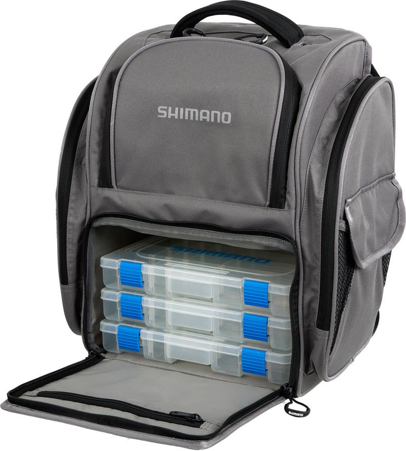 Shimano Back Pack With Tackle Boxes Large Grey - Geographe Camping