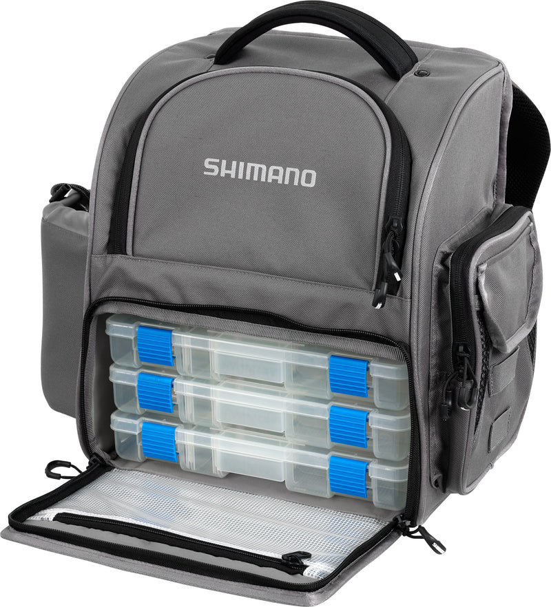Shimano Back Pack With Tackle Boxes Medium Grey