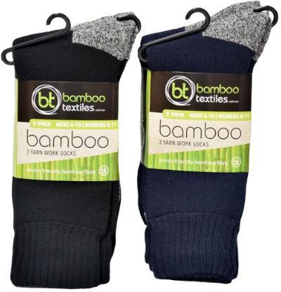 Bamboo 2 Pack 3-Yarn Work Socks