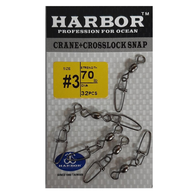 Harbor Black Crane Crosslock Snap Swivel
